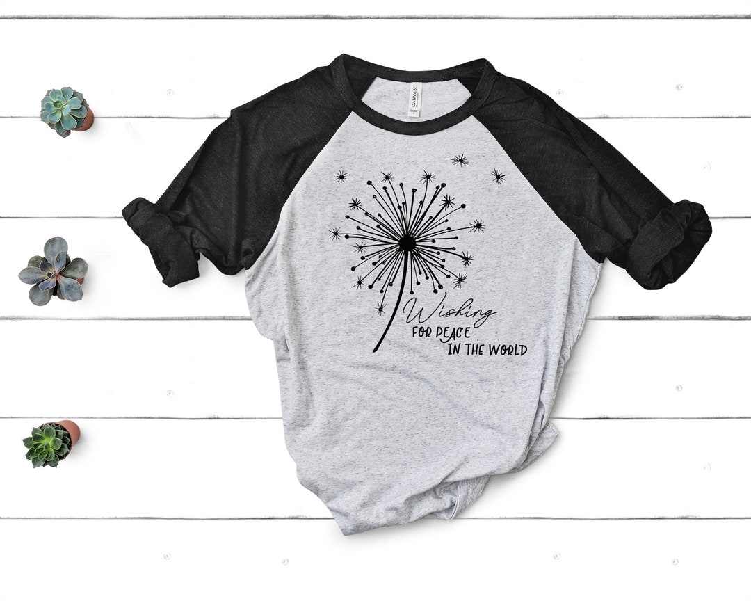 Wishing Peace Dandelion Unisex Raglan T-shirt - Etsy