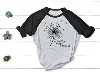 Wishing Peace Dandelion Unisex Raglan T-Shirt