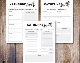 Block Script Custom Planner Note Pad | Daily, Weekly and Weekly Menu Planning Note Pads Available in 3 sizes | 28 Font Color Choices