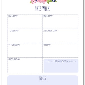 Primrose Lane Custom Planner Note Pad Daily, Weekly and Weekly Menu Planning Personalized Note Pads Available in 3 sizes image 6