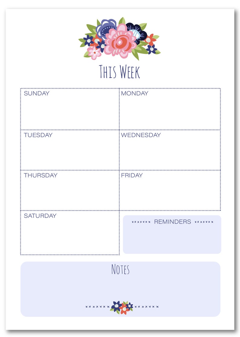 Primrose Lane Custom Planner Note Pad Daily, Weekly and Weekly Menu Planning Personalized Note Pads Available in 3 sizes image 6