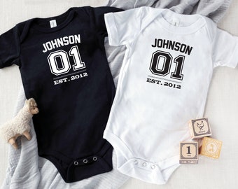 Personalized Family Team Baby Bodysuit: Jersey Name & Number