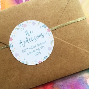 Wildflowers Return Address Sticker / Personalized Return Address Labels / Gift Idea / Wedding, Newlywed, Housewarming Gift