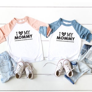 I Love My Mommy or Daddy Youth or Toddler Baseball Raglan TShirt | I Love My Mommy or Daddy TShirt | Available in Six Colors