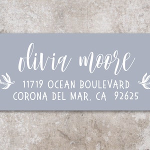 Blue Grey Return Address Labels | Everyday Rectangular Address Labels | Custom Address Labels | Personalized Labels