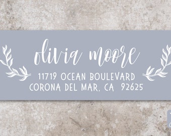 Blue Grey Return Address Labels | Everyday Rectangular Address Labels | Custom Address Labels | Personalized Labels