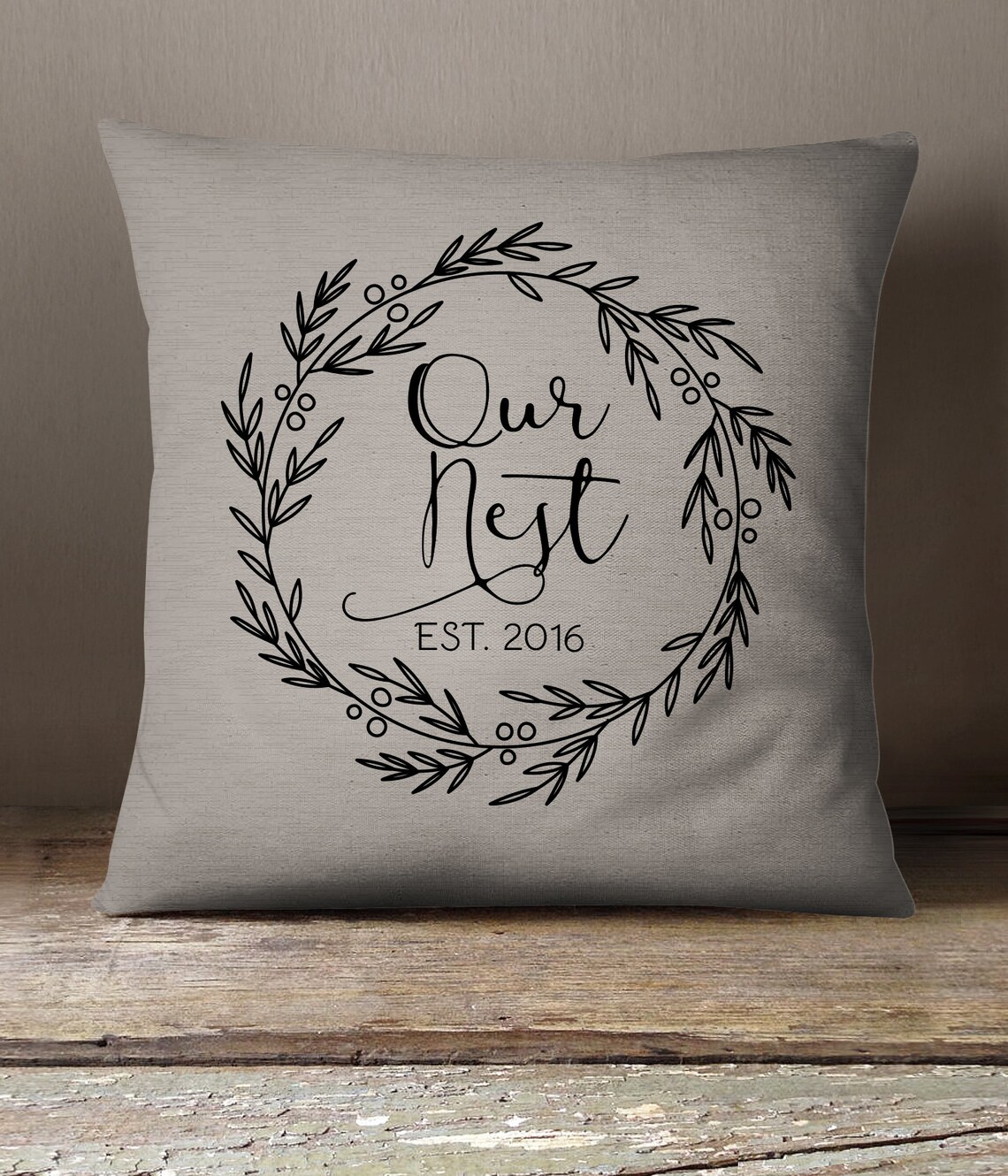 Personalized Our Nest Pillow Available in 10 Colors Custom Etsy