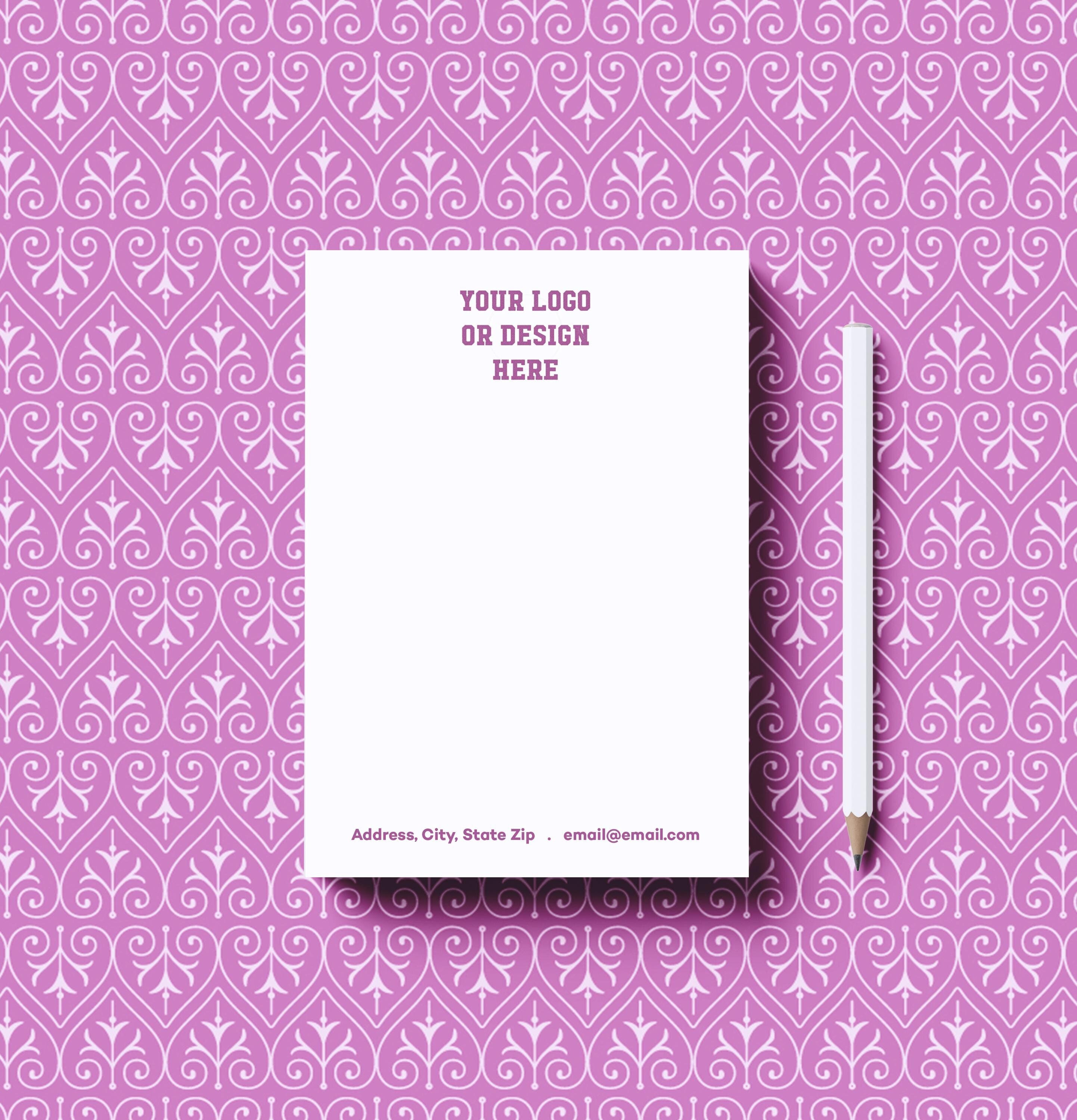 Bloc de notas con logotipo personalizado: papelería empresarial personalizada, 28 colores de fuente
