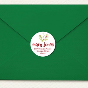 Personalized Holiday Mistletoe Return Address Labels image 3