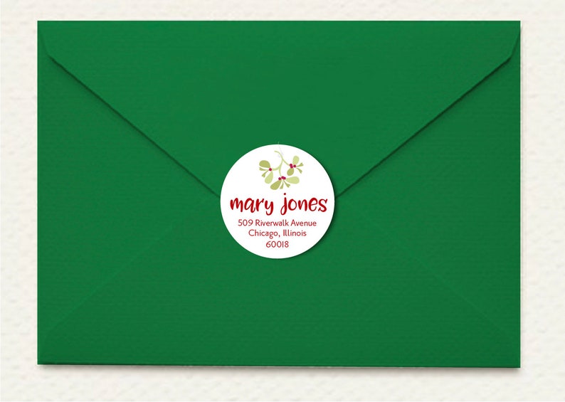 Personalized Holiday Mistletoe Return Address Labels image 3