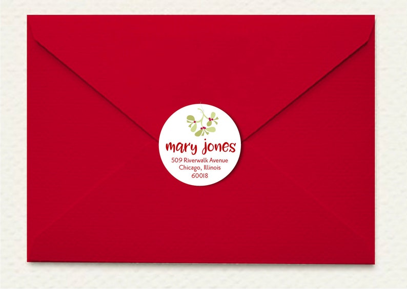 Personalized Holiday Mistletoe Return Address Labels image 4