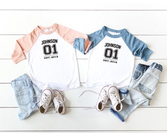 Personalized Family Baseball Raglan Shirt: Custom Name & Number Jersey
