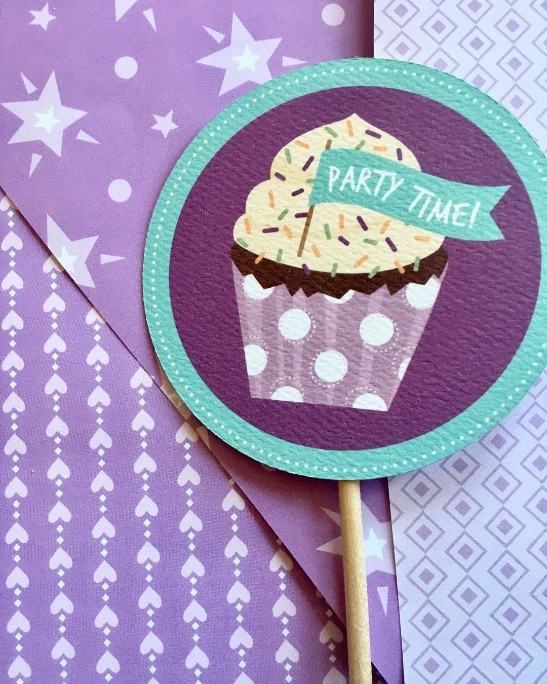 Cupcake Theme Cupcake Toppers Custom Party Cupcake Toppers Party Decor