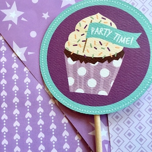 Cupcake Theme Party Toppers: Custom Birthday Decor