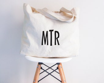 Monogrammed Canvas Tote Bag | Personalized Canvas Tote Bag | Great Gift Idea