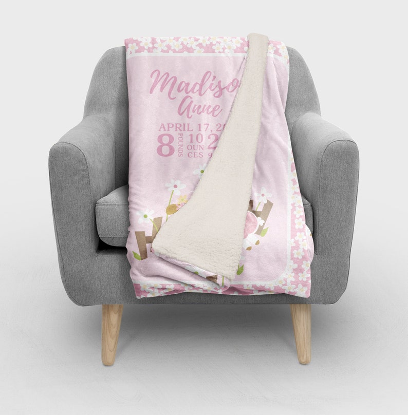 Little Lamb Personalized Baby Blanket Fleece or Woven Throw Etsy