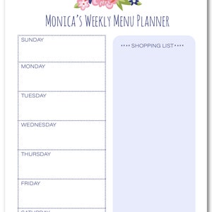 Primrose Lane Custom Planner Note Pad Daily, Weekly and Weekly Menu Planning Personalized Note Pads Available in 3 sizes image 7