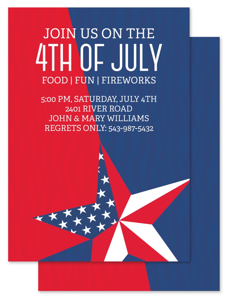 Fourth of July Custom Invitations image 2