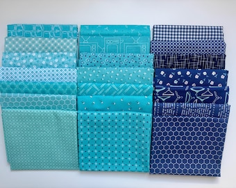 Lori Holt for Riley Blake Designs -  Fat Quarter Bundle - Cool Blues