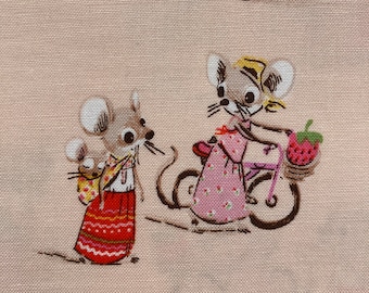 Fat Quarter - Trixie by Heather Ross for Windham Fabrics - Mice on Pink