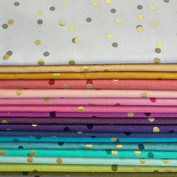 I Heart Ombre Metallic 11 Half Yard Bundle By V And Co. For Moda Fabrics