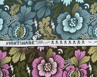 Night Shade ORIGINAL  by Tula Pink - Spider Blossom - 2 SKINNY Quarter Yards - 9" x 44"