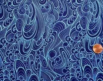 Tula Pink Original True Colors 2015 - Making Waves in Blue - Fat Quarter OOP