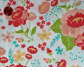 Lulu Lane - Corey Yoder for Moda - Coriander Quilts - Main Floral on White
