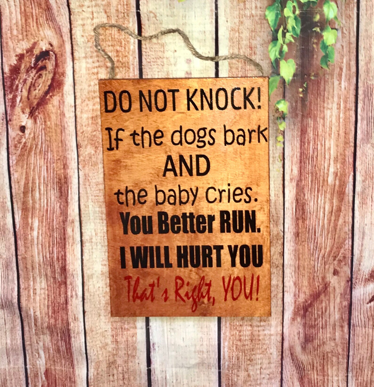 Front Door Sign Do Not Knock Sign Dogs Bark and baby cries Etsy