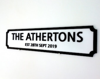 Personalised Family Name Street Sign  Wedding Gift  Anniversary Gift  Street Name  Vintage Sign  Wedding Sign