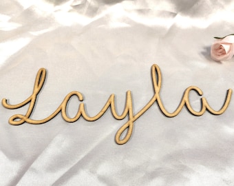 Personalised Wooden Name Sign - Custom Child Name Door Sign - Nursery Wall Decor - Kids Room Sign