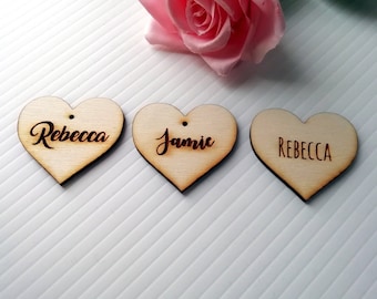 Wooden Heart Wedding Place Names - Laser Cut Guest Seating