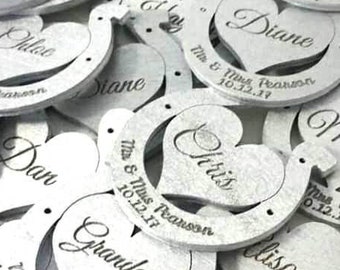 Horseshoe Wooden Wedding Place Name Setting - Laser Cut