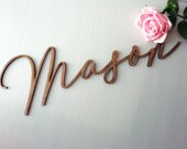 Personalised Wood Door Sign - Wooden Name Sign - Baby Child Door Sign