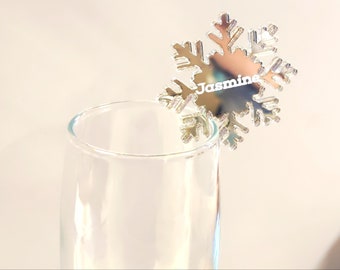 Christmas Snowflake Place Names  / Settings- Wedding Names - Wedding Reception - Guest Seating - Wedding Seating