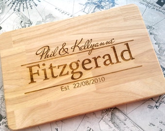 Personalized Family Name Cutting Board - Laser Engraved