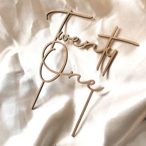 Twenty One Cake Topper - Custom Cake Topper Personalised - Weddings, Birthdays, Baby Showers