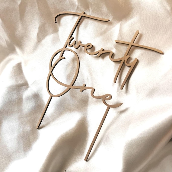Twenty One Cake Topper - 21st Birthday Cake Topper - 21 Party Decor - Milestone Birthday Gift