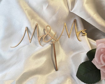 Mr & Mrs Cake Topper - Custom Cake Topper Personalised - Weddings, Birthdays, Just Married