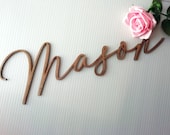 Personalised Wood Door Sign - Wooden Name Sign - Baby Child Door Sign