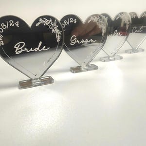 Nomes de lugares em forma de coração espelhado independentes - Configuração - Perfeito para casamentos, eventos e festas