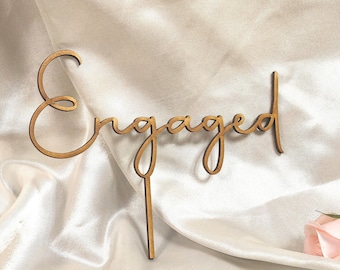 Engaged Cake Topper - Custom Cake Topper Personalised - Weddings, Birthdays, Baby Showers
