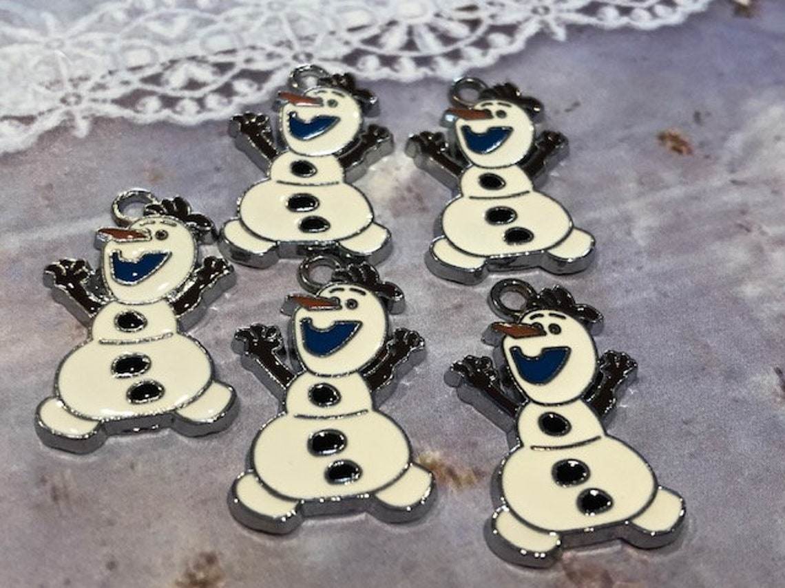 5 pcs Olaf Arms Up High Frozen l Disney Enamel Charms Etsy