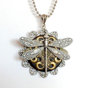 Dragonfly Pendant - Steampunk Dragonfly Necklace - Insect Jewelry - Unique  Dragonfly Pendant - Garden Jewelry - Bridesmaid Jewelry