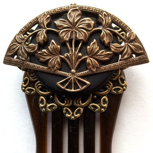 Fan Hair Comb - Brass Victorian Fan Hair Comb - Hair Ornament