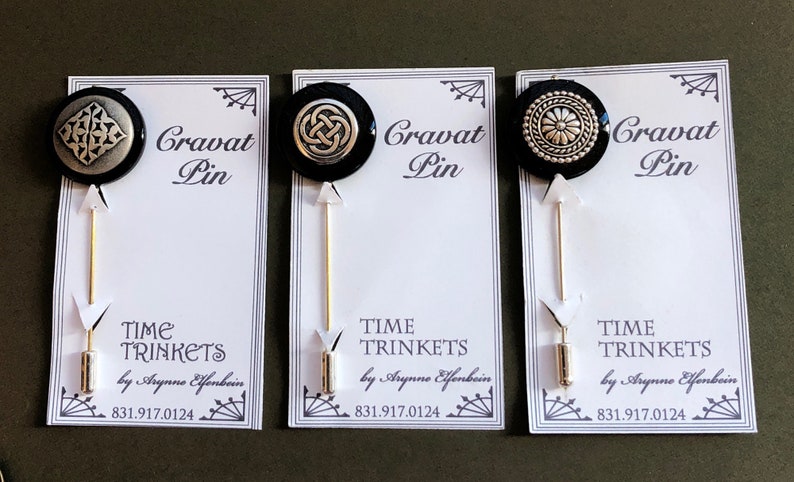 Silver Diamond Cravat Pin Menswear Distinctive Menswear Groomsmen Gift Steampunk Cravat Pin Silver Diamond Cravat Pin