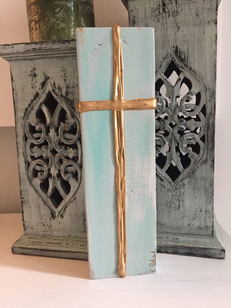 Textured Cross on Painted Aged Wood Heavy Texture Painting Etsy