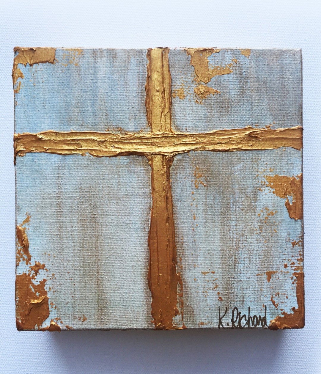 Gold Cross Knife Painting Gold Leafing Hand Painted Etsy gold-cross-knife-painting-gold-leafing-hand-painted-etsy