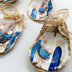 Oyster Shell Christmas Ornament Nativity Keepsake