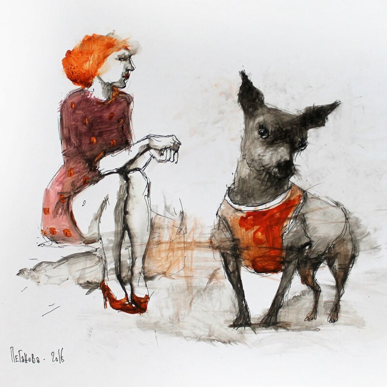 Chihuahua painting. Chihuahua Wall Art Dog Watercolor | Etsy